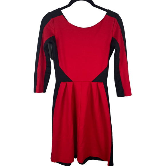 Amanda Uprichard Dress Mini Red Black Long Sleeve Size Small - Picture 5 of 10